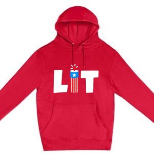 Lit American 4th of July US Patriotic Pride Premium Pullover Hoodie