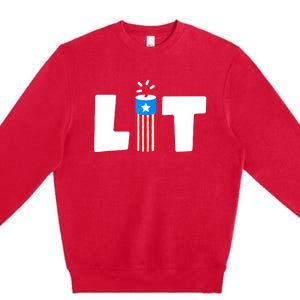 Lit American 4th of July US Patriotic Pride Premium Crewneck Sweatshirt