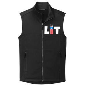 Lit American 4th of July US Patriotic Pride Collective Smooth Fleece Vest