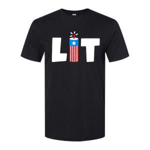 Lit American 4th of July US Patriotic Pride Softstyle CVC T-Shirt