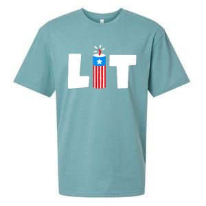 Lit American 4th of July US Patriotic Pride Sueded Cloud Jersey T-Shirt