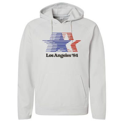 Los Angeles 84 Nostalgic La Retro Vintage Performance Fleece Hoodie