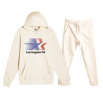 Los Angeles 84 Nostalgic La Retro Vintage Premium Hooded Sweatsuit Set