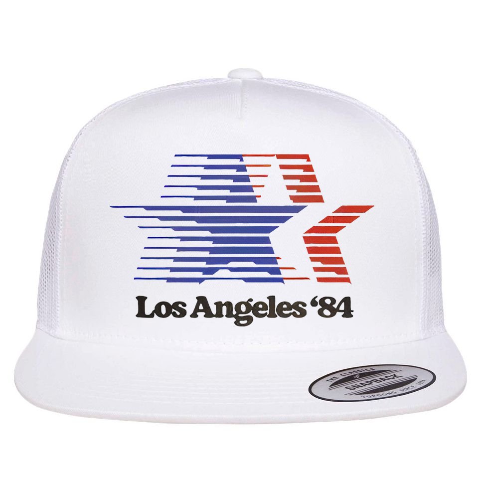 Los Angeles 84 Nostalgic La Retro Vintage Flat Bill Trucker Hat
