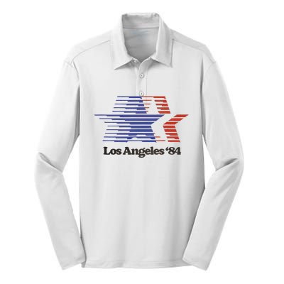 Los Angeles 84 Nostalgic La Retro Vintage Silk Touch Performance Long Sleeve Polo