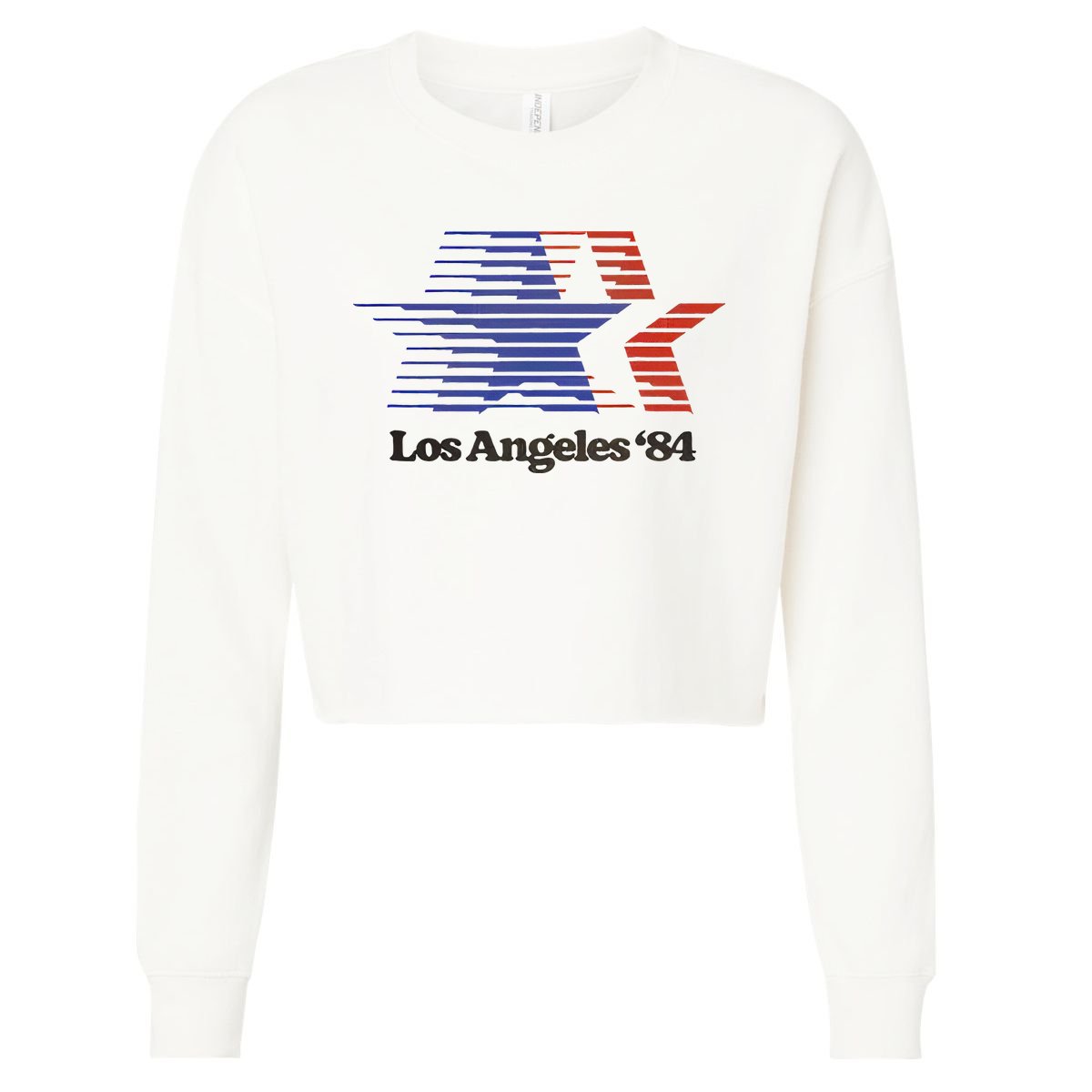 Los Angeles 84 Nostalgic La Retro Vintage Cropped Pullover Crew