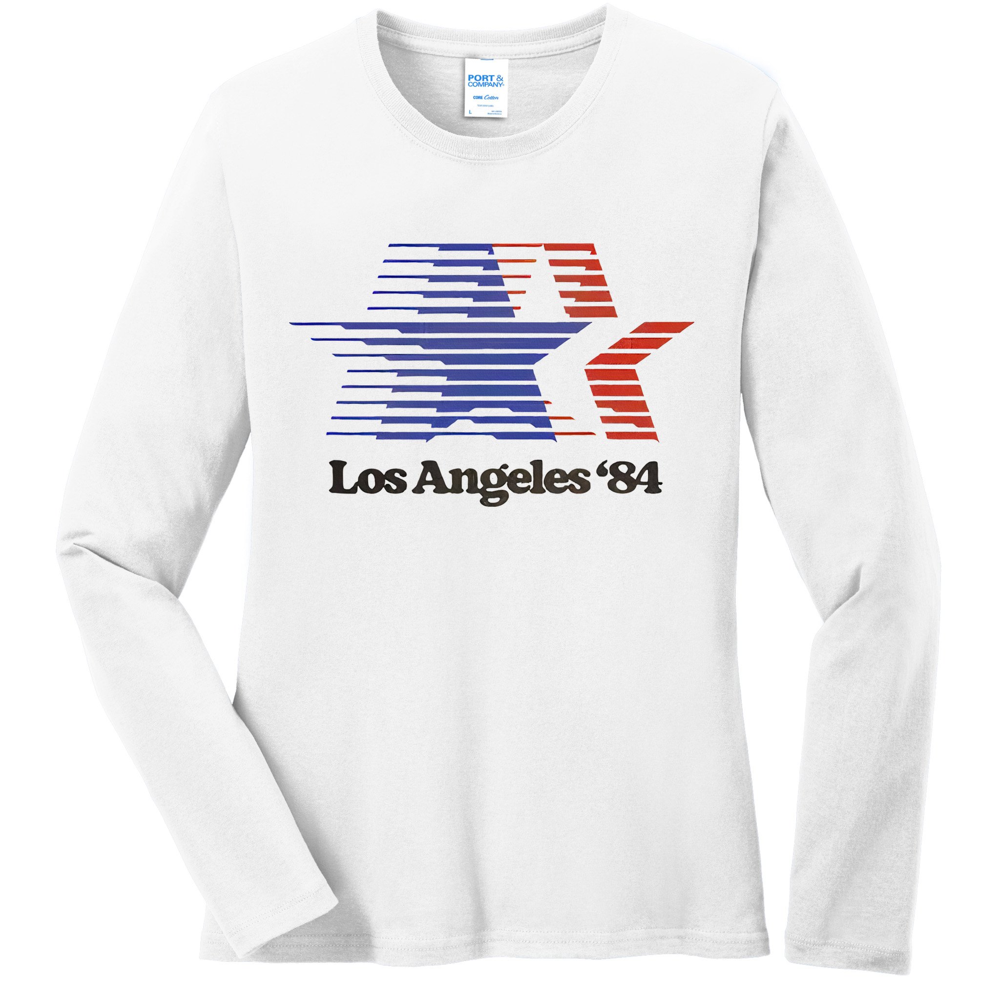 Los Angeles 84 Nostalgic La Retro Vintage Ladies Long Sleeve Shirt