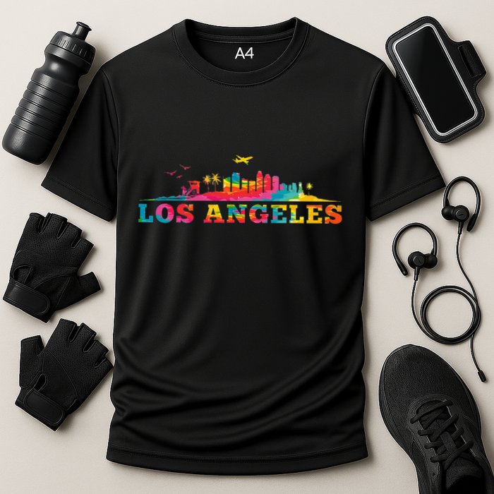 Los Angeles Apparel La Los Angeles Tie Dye Cooling Performance Crew T-Shirt