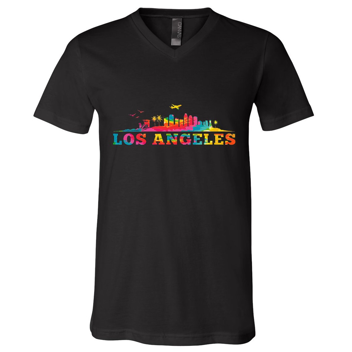 Los Angeles Apparel La Los Angeles Tie Dye V-Neck T-Shirt