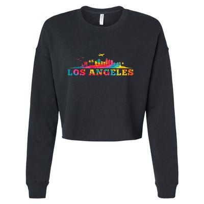 Los Angeles Apparel La Los Angeles Tie Dye Cropped Pullover Crew