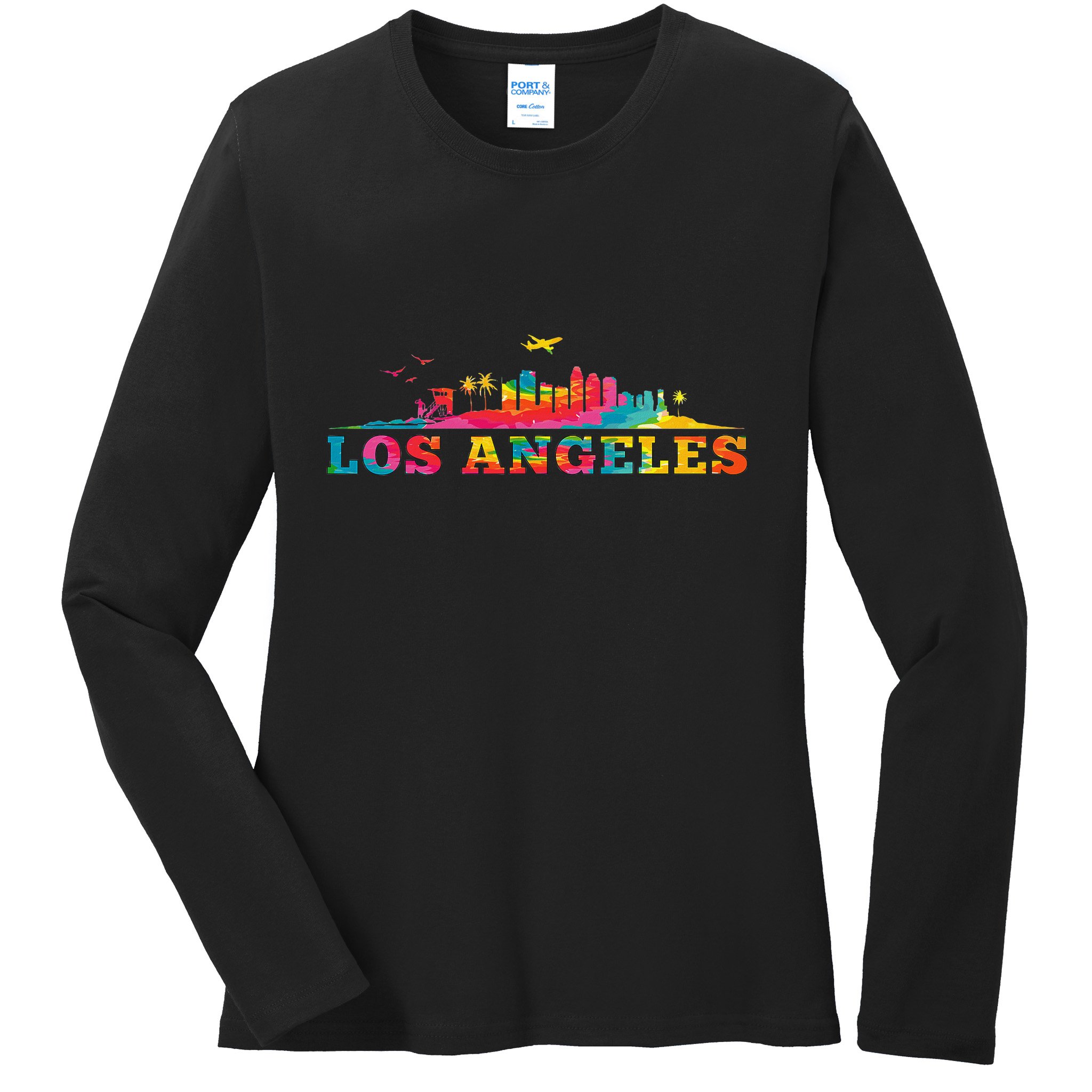 Los Angeles Apparel La Los Angeles Tie Dye Ladies Long Sleeve Shirt
