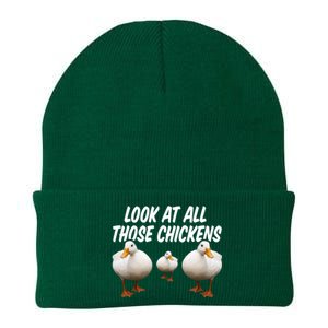 Look At All Those Chickens Funny Goose Duck Vine Meme Funny Gift Knit Cap Winter Beanie