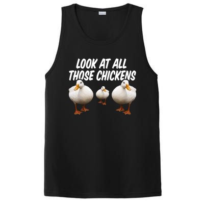 Look At All Those Chickens Funny Goose Duck Vine Meme Funny Gift PosiCharge Competitor Tank