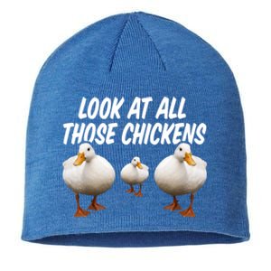 Look At All Those Chickens Funny Goose Duck Vine Meme Funny Gift Sustainable Beanie