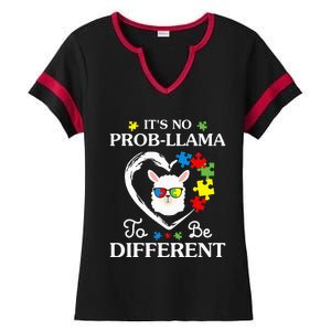 Llama Autism Awareness Gift Be A Little Different Ladies Halftime Notch Neck Tee