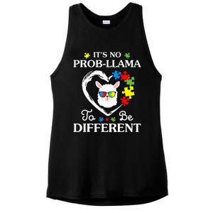 Llama Autism Awareness Gift Be A Little Different Ladies PosiCharge Tri-Blend Wicking Tank