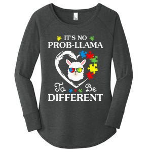 Llama Autism Awareness Gift Be A Little Different Women's Perfect Tri Tunic Long Sleeve Shirt