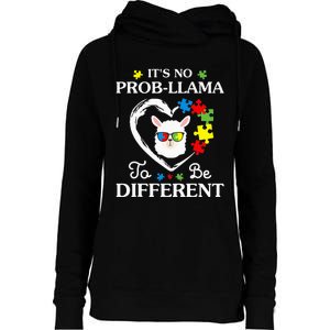 Llama Autism Awareness Gift Be A Little Different Womens Funnel Neck Pullover Hood