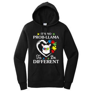 Llama Autism Awareness Gift Be A Little Different Women's Pullover Hoodie