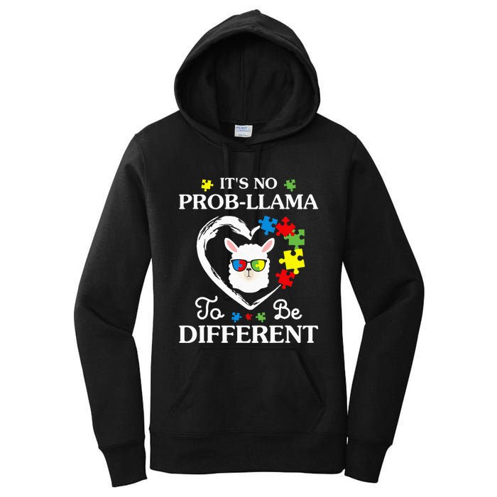 Llama Autism Awareness Gift Be A Little Different Women's Pullover Hoodie