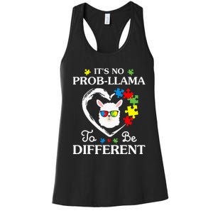 Llama Autism Awareness Gift Be A Little Different Women's Racerback Tank