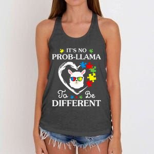 Llama Autism Awareness Gift Be A Little Different Women's Knotted Racerback Tank