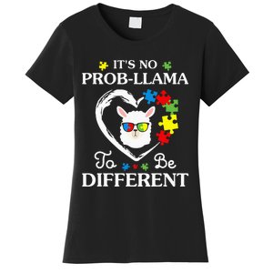 Llama Autism Awareness Gift Be A Little Different Women's T-Shirt