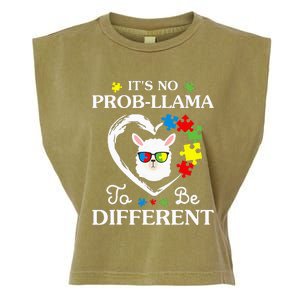 Llama Autism Awareness Gift Be A Little Different Garment-Dyed Women's Muscle Tee