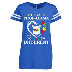 Llama Autism Awareness Gift Be A Little Different Enza Ladies Jersey Football T-Shirt