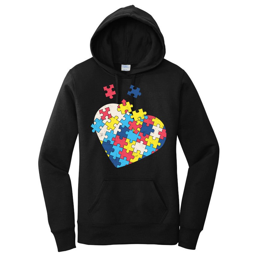 Love Autism Awareness Puzzle Pieces Gift Design Idea Great Gift Women's Pullover Hoodie