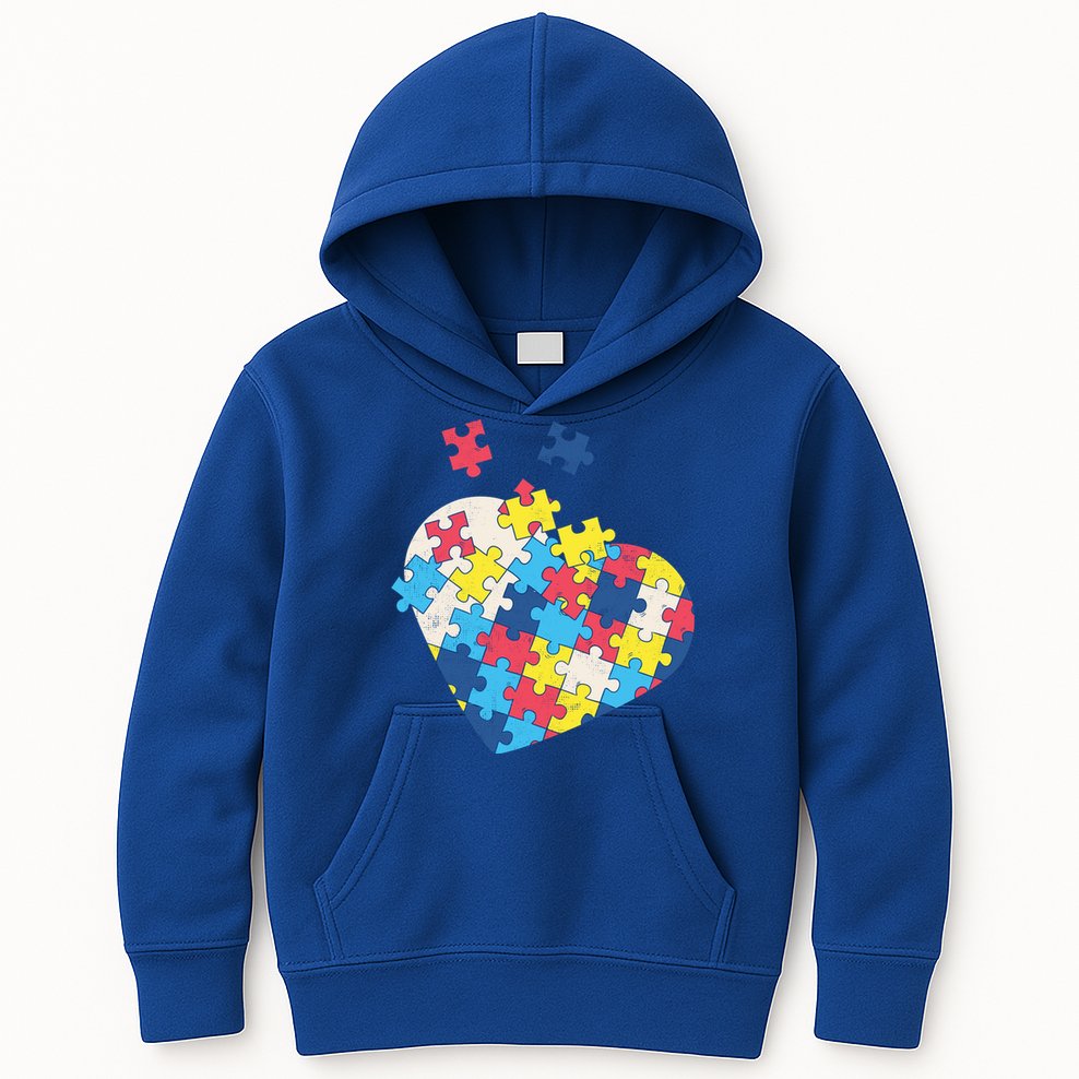 Love Autism Awareness Puzzle Pieces Gift Design Idea Great Gift Kids Hoodie