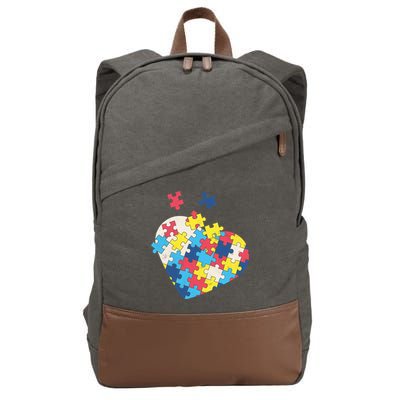 Love Autism Awareness Puzzle Pieces Gift Design Idea Great Gift Cotton Canvas Backpack