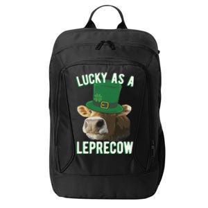 Lucky As A Leprecow Cute Cow Leprechaun MashUp St. Paddy's City Backpack