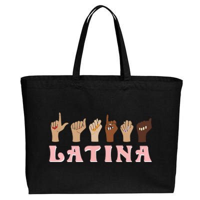 Latina ASL American Sign Language Latina Power ASL Teacher Cotton Canvas Jumbo Tote