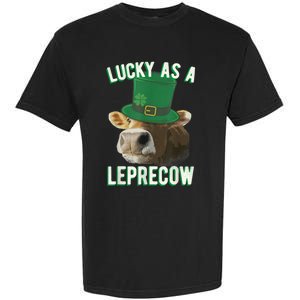 Lucky As A Leprecow Cute Cow Leprechaun MashUp St. Paddy's Garment-Dyed Heavyweight T-Shirt