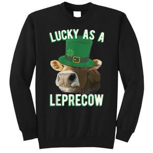 Lucky As A Leprecow Cute Cow Leprechaun MashUp St. Paddy's Sweatshirt