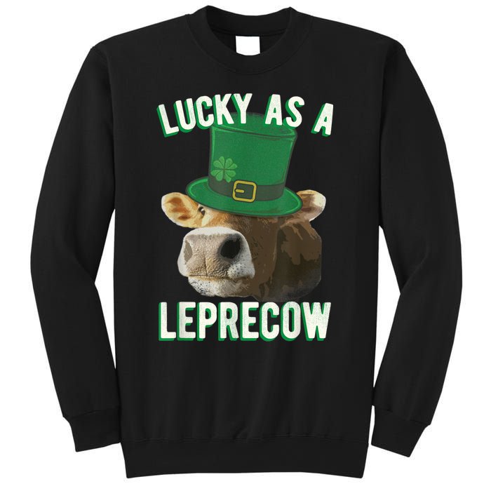 Lucky As A Leprecow Cute Cow Leprechaun MashUp St. Paddy's Sweatshirt