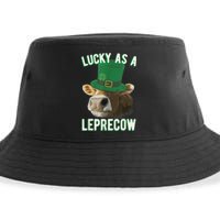 Lucky As A Leprecow Cute Cow Leprechaun MashUp St. Paddy's Sustainable Bucket Hat