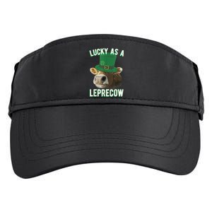 Lucky As A Leprecow Cute Cow Leprechaun MashUp St. Paddy's Adult Drive Performance Visor