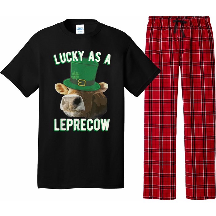 Lucky As A Leprecow Cute Cow Leprechaun MashUp St. Paddy's Pajama Set