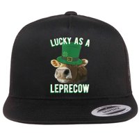 Lucky As A Leprecow Cute Cow Leprechaun MashUp St. Paddy's Flat Bill Trucker Hat