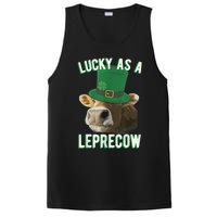 Lucky As A Leprecow Cute Cow Leprechaun MashUp St. Paddy's PosiCharge Competitor Tank