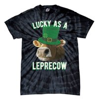 Lucky As A Leprecow Cute Cow Leprechaun MashUp St. Paddy's Tie-Dye T-Shirt