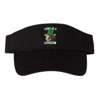 Lucky As A Leprecow Cute Cow Leprechaun MashUp St. Paddy's Valucap Bio-Washed Visor