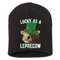 Lucky As A Leprecow Cute Cow Leprechaun MashUp St. Paddy's Short Acrylic Beanie