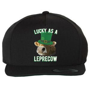 Lucky As A Leprecow Cute Cow Leprechaun MashUp St. Paddy's Wool Snapback Cap