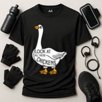 Look At All Those Chickens Goose Meme Cooling Performance Crew T-Shirt