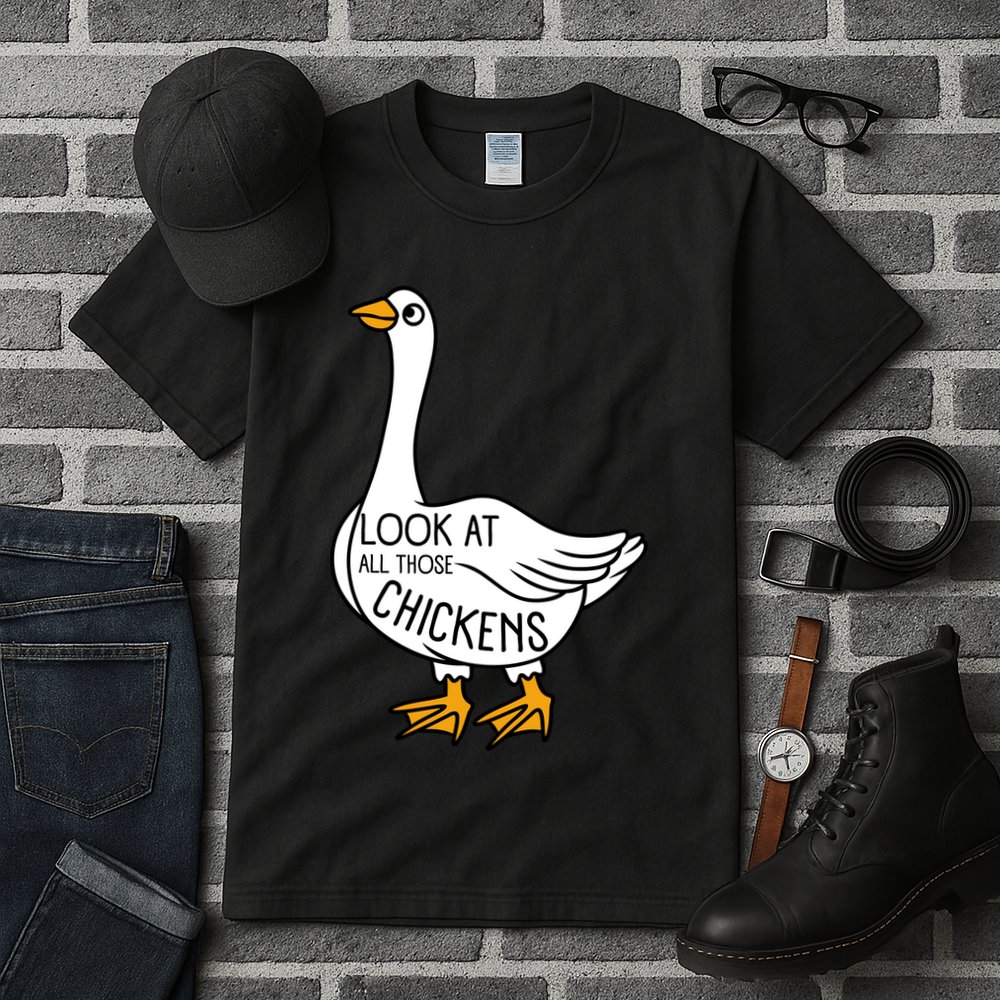 Look At All Those Chickens Goose Meme Tall T-Shirt