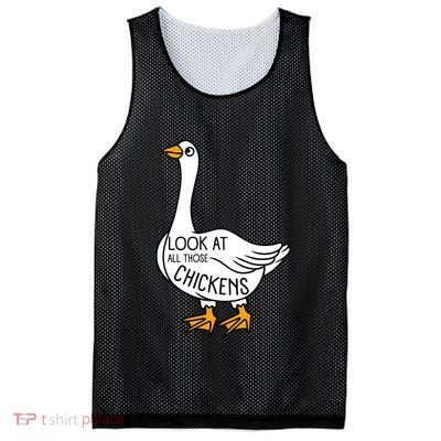 Look At All Those Chickens Goose Meme Mesh Reversible Basketball Jersey Tank