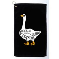 Look At All Those Chickens Goose Meme Golf Towel